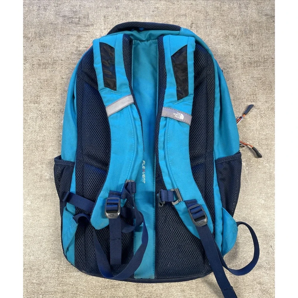 The North Face Vault Backpack Day Hiking Adventure Pack Turquoise And Orange